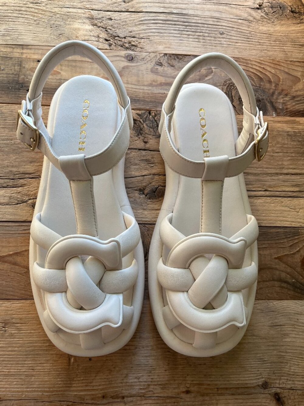 COACH Platform Sandals Ivory / Cream size 8B